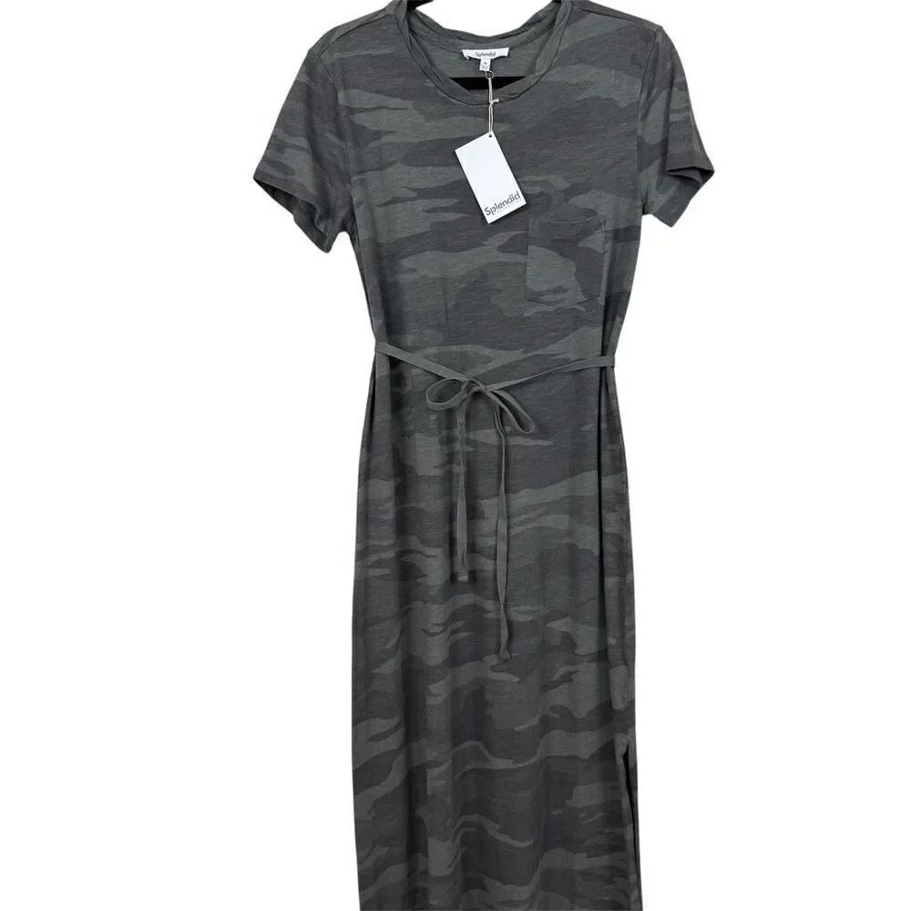 Splendid Evie Camo T-Shirt Dress - Size Medium